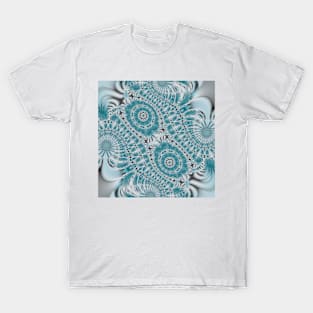 Blue and white abstract pattern background T-Shirt